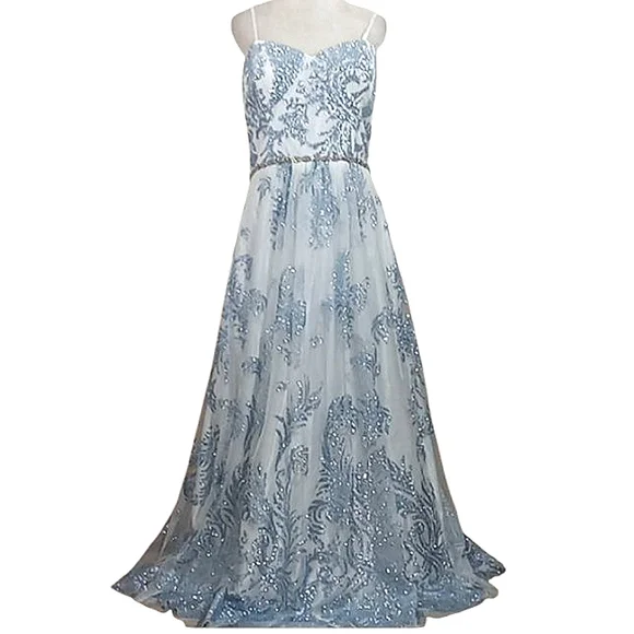 jackie jon formal dresses Teri Jon Metallic Jacquard Twist Bodice Off The Shoulder Gown Size 8 main image 1